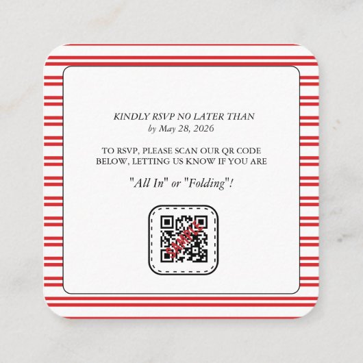 Lucky in Love RSVP QR Code Enclosure Kaart (Achterkant)
