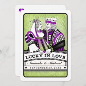 Lucky in Love Samen met Families Bruiloft Kaart (Voorkant / Achterkant)