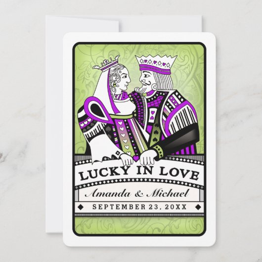 Lucky in Love Samen met Families Bruiloft Kaart (Voorkant)