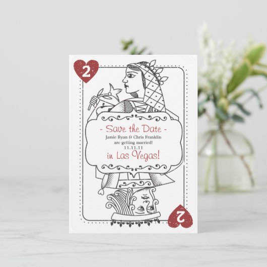 Lucky in Love Save the Date - 2 of Hearts (Staand voorkant)