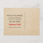 Lucky in Love Save the Date Briefkaart, Red Aankondigingskaart (Achterkant)