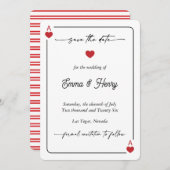 Lucky in Love Save the Date Invitation (Voorkant / Achterkant)