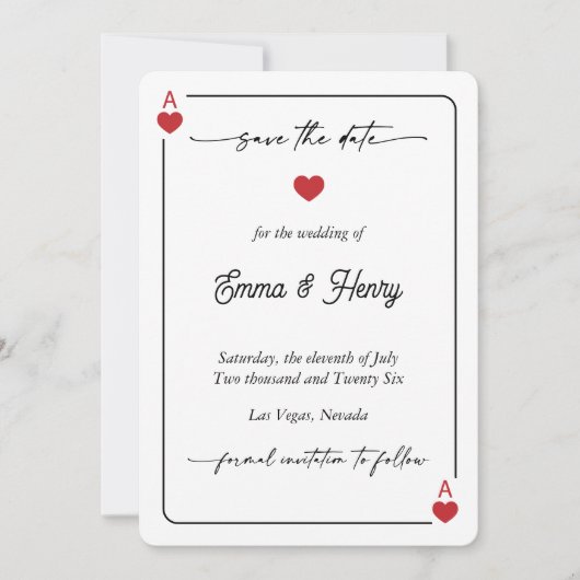 Lucky in Love Save the Date Invitation (Voorkant)