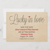 Lucky in Love Save the Date, Red Kaart (Voorkant)