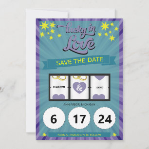 Lucky in Love Save the Date Wedding Announding