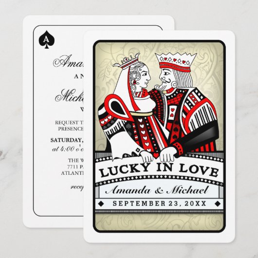 Lucky in Love - Schoppen Spades Spelen Kaart Wed I (Voorkant / Achterkant)