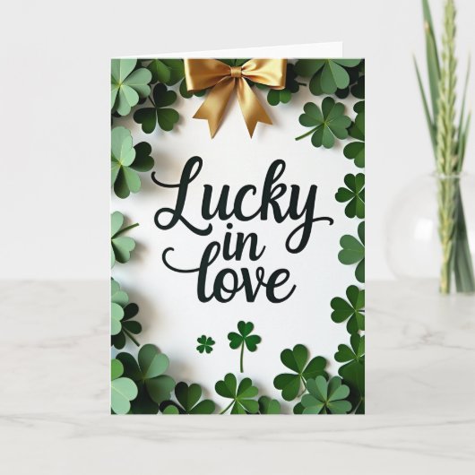 Lucky In Love Shamrock Card Kaart (Voorkant)