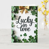 Lucky In Love Shamrock Card Kaart (Gele Bloem)