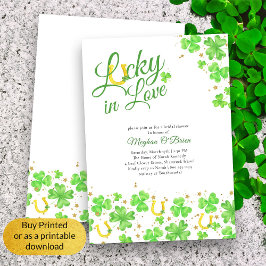 Lucky in Love Shamrock Elegant Vrijgezellenfeest Kaart