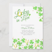 Lucky in Love Shamrock Elegant Vrijgezellenfeest Kaart (Voorkant)