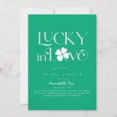 Lucky in Love Shamrock Green Bridal Shower Kaart (Voorkant)