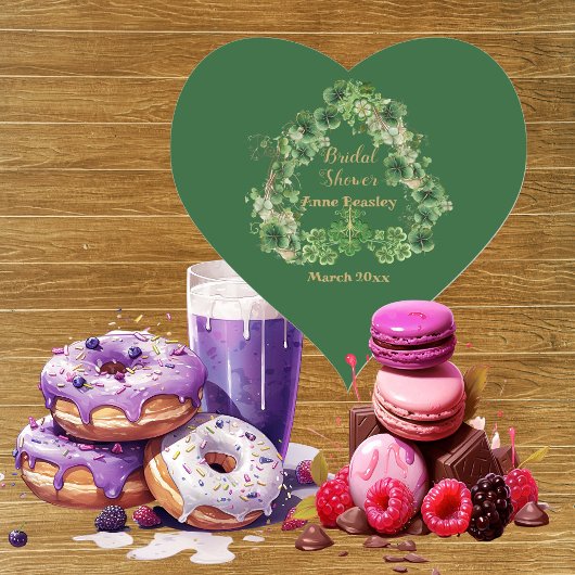 Lucky in Love Shamrock Green Gold Vrijgezellenfees Hart Sticker