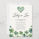 Lucky in Love Shamrock Heart Vrijgezellenfeest Kaart (Voorkant)