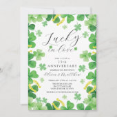 Lucky in Love Shamrock Jubileum Invitation Kaart (Voorkant)