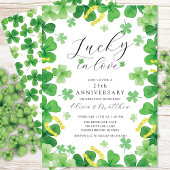 Lucky in Love Shamrock Jubileum Invitation Kaart