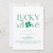 Lucky in Love Shamrock White x Green Bridal Shower Kaart (Voorkant)