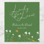 Lucky in Love Shamrock Wildflower Ierse bruiloft Wijn Etiket (Enkel label)