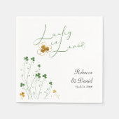 Lucky in Love Shamrock Wildflower Wedding Servet (Voorkant)