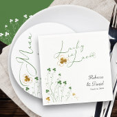 Lucky in Love Shamrock Wildflower Wedding Servet