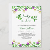 Lucky in Love Shamrocks en Clover Vrijgezellenfees Kaart (Voorkant)