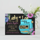 Lucky in Love Slot Machine Vrijgezellenfeest Kaart (Staand voorkant)