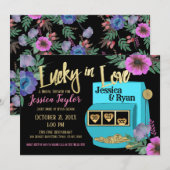 Lucky in Love Slot Machine Vrijgezellenfeest Kaart (Voorkant / Achterkant)