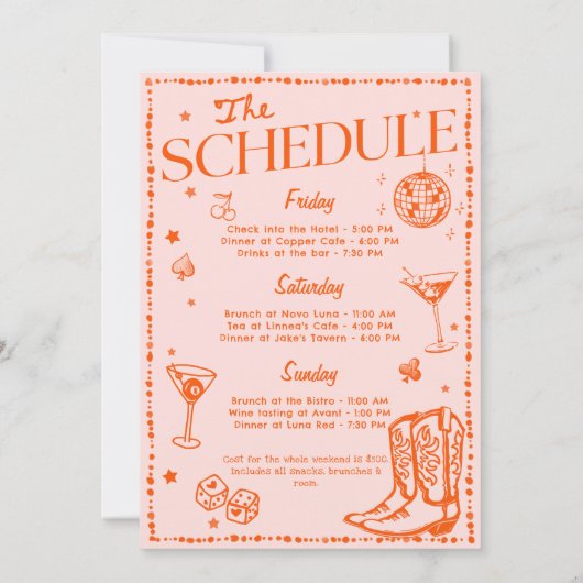 Lucky In Love Spelen Kaart Bachelorette Weekend (Achterkant)