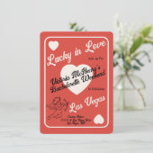 Lucky in Love Spelen Kaart Bachelorette Weekend (Staand voorkant)