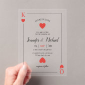 Lucky in Love Spelen Kaart Las Vegas Wedding Acryl Uitnodigingen (Insitu (Draagbaar))