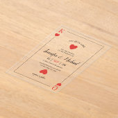 Lucky in Love Spelen Kaart Las Vegas Wedding Acryl Uitnodigingen (Laagn)