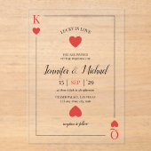 Lucky in Love Spelen Kaart Las Vegas Wedding Acryl Uitnodigingen (Voorkant)