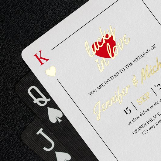 Lucky in Love Spelen Kaart Las Vegas Wedding Gold