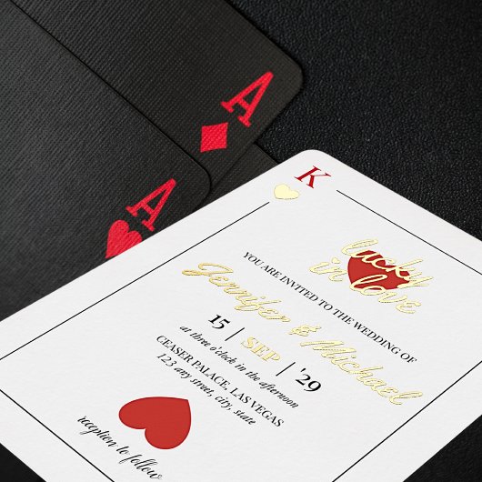 Lucky in Love Spelen Kaart Las Vegas Wedding Gold