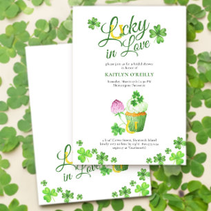 Lucky in Love St Patricks Bridal Shower Invitation Kaart