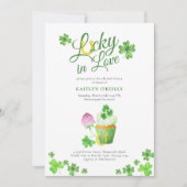 Lucky in Love St Patricks Bridal Shower Invitation Kaart (Voorkant)