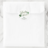 Lucky in Love St. Patrick's Bruiloftsfeest  Ronde Sticker (Tas)
