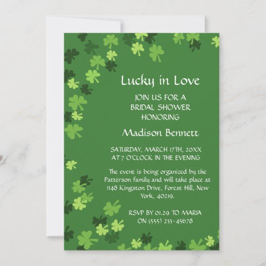 Lucky In Love St. Patrick's Day BABYShower KAART (Voorkant)