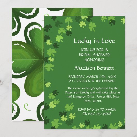 Lucky In Love St. Patrick's Day BABYShower KAART (Voorkant / Achterkant)