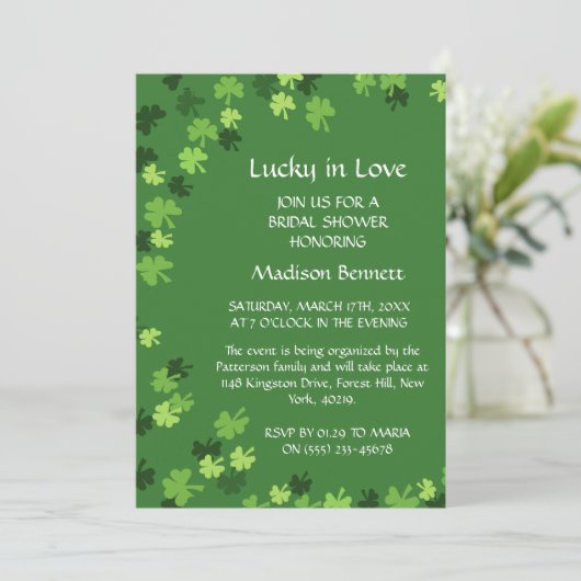Lucky In Love St. Patrick's Day BABYShower KAART (Staand voorkant)