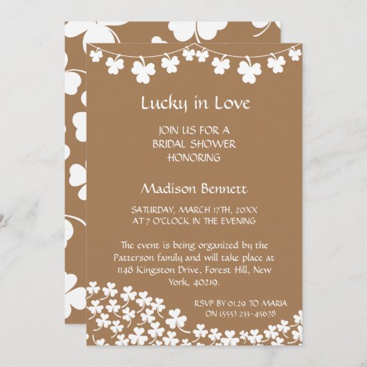 Lucky In Love St. Patrick's Day BABYShower KAART (Voorkant / Achterkant)