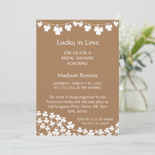 Lucky In Love St. Patrick's Day BABYShower KAART (Staand voorkant)