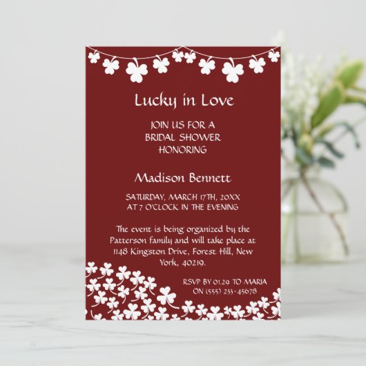 Lucky In Love St. Patrick's Day BABYShower KAART (Staand voorkant)