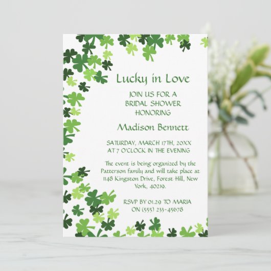 Lucky In Love St. Patrick's Day BABYShower KAART (Staand voorkant)