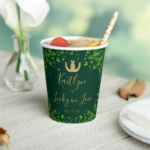 Lucky In Love St. Patrick's Day Bruidsfeest Papieren Bekers