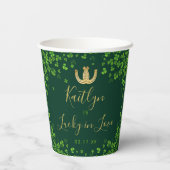 Lucky In Love St. Patrick's Day Bruidsfeest Papieren Bekers (Achterkant)