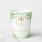 Lucky In Love St. Patrick's Day Bruidsfeest Papieren Bekers (Achterkant)