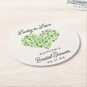 Lucky In Love St. Patrick's Day Bruidsfeest Ronde Kartonnen Onderzetter (Gebogen)