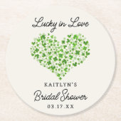 Lucky In Love St. Patrick's Day Bruidsfeest Ronde Kartonnen Onderzetter (Voorkant)