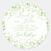 Lucky In Love St. Patrick's Day Bruidsfeest Ronde Sticker (Voorkant)