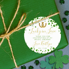 Lucky In Love St. Patrick's Day Bruidsfeest Ronde Sticker